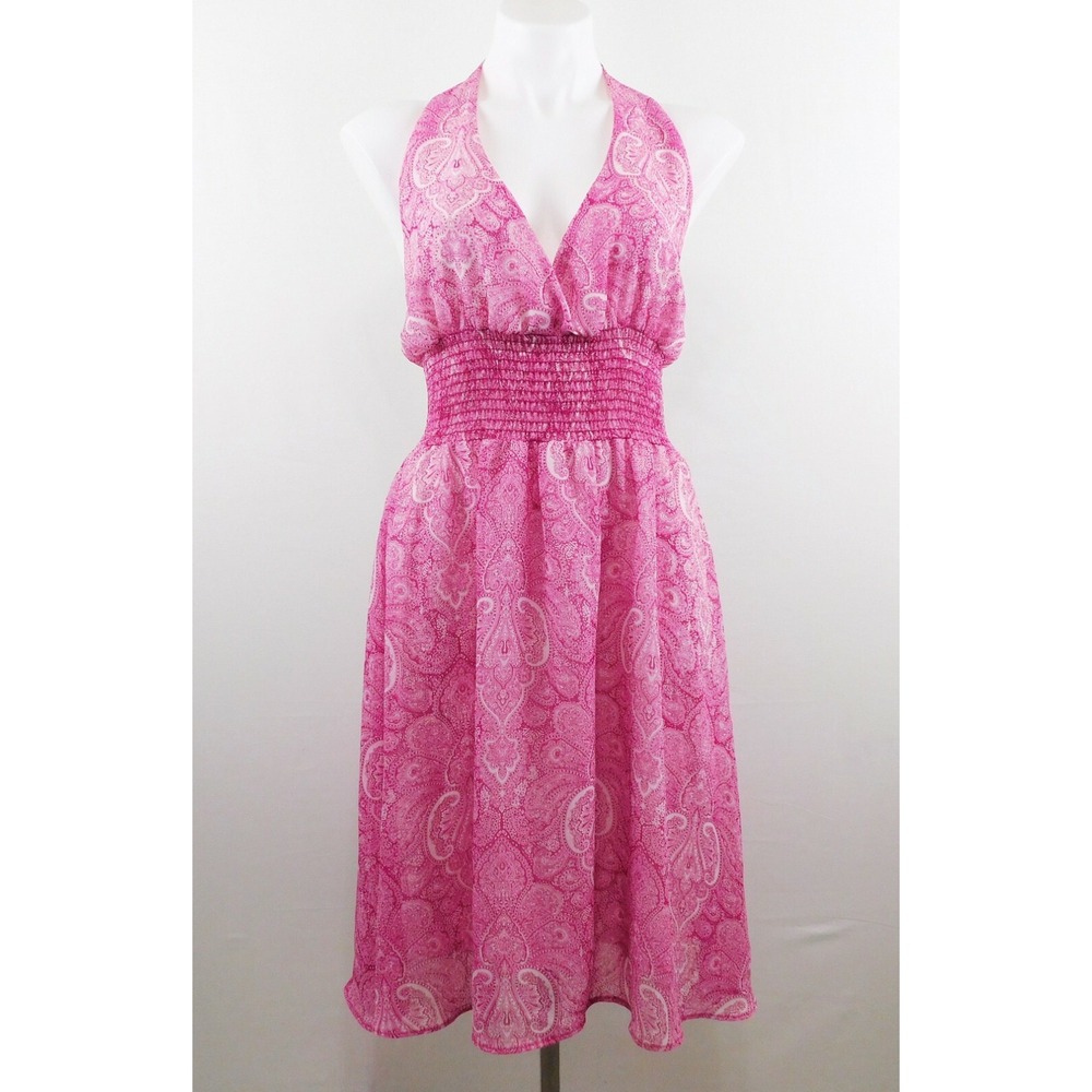 Ezra Women Dress, Size M,‎ Purple/White, 100% Polyester